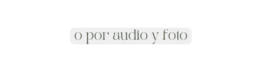o por audio y foto